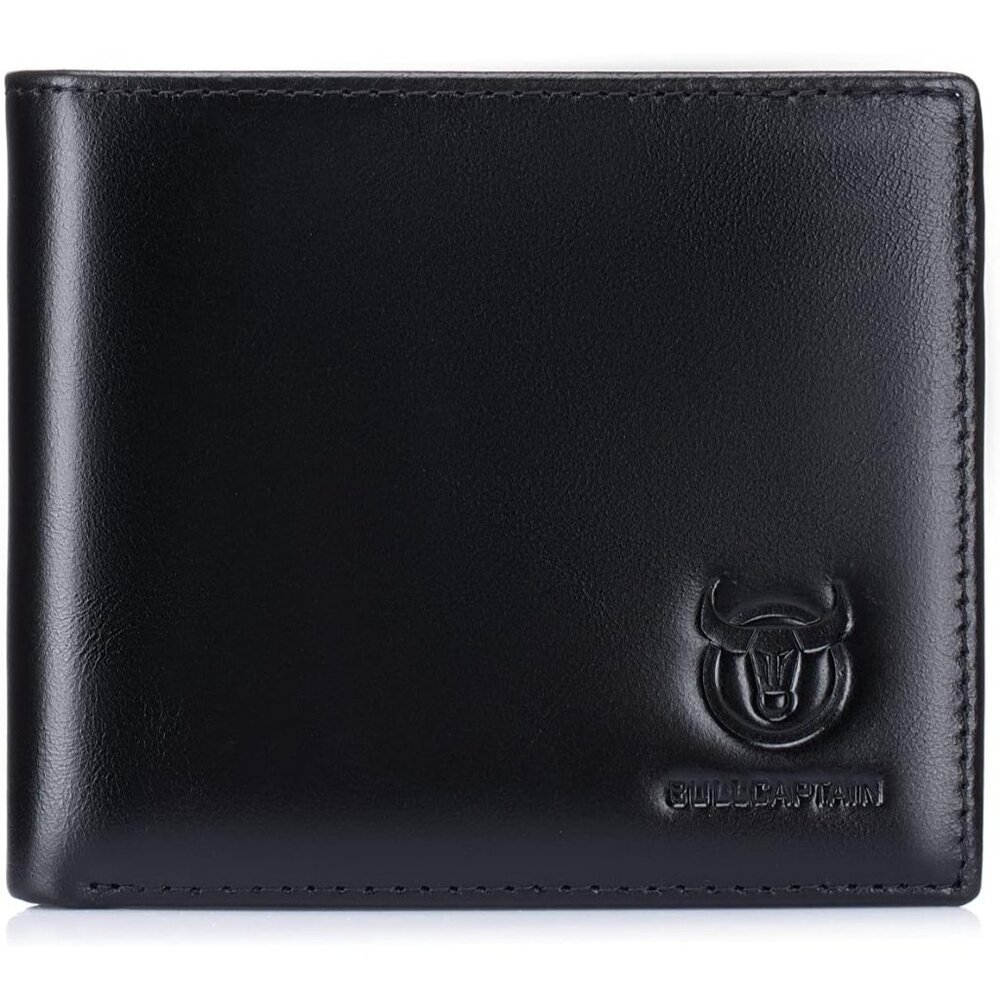 Wallets for Men Slim Bifold Genuine Leather Front Pocket Wallet Black